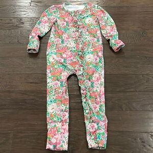 Sweet Honey Floral Layette Footie Pajamas Girls 2T